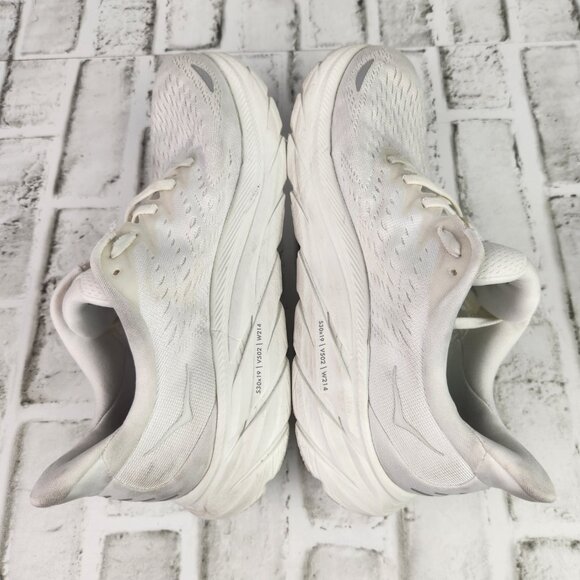 Hoka One One Clifton 8 Women's Sz 8 D Wide White Gym Run Train Athletic Sneakers - Picture 7 of 10